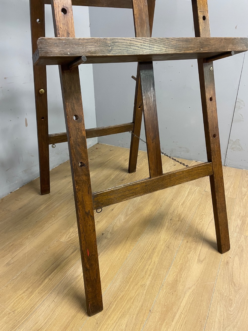 Arts and Crafts  oak adjustable artists easel circa 1900 View IV