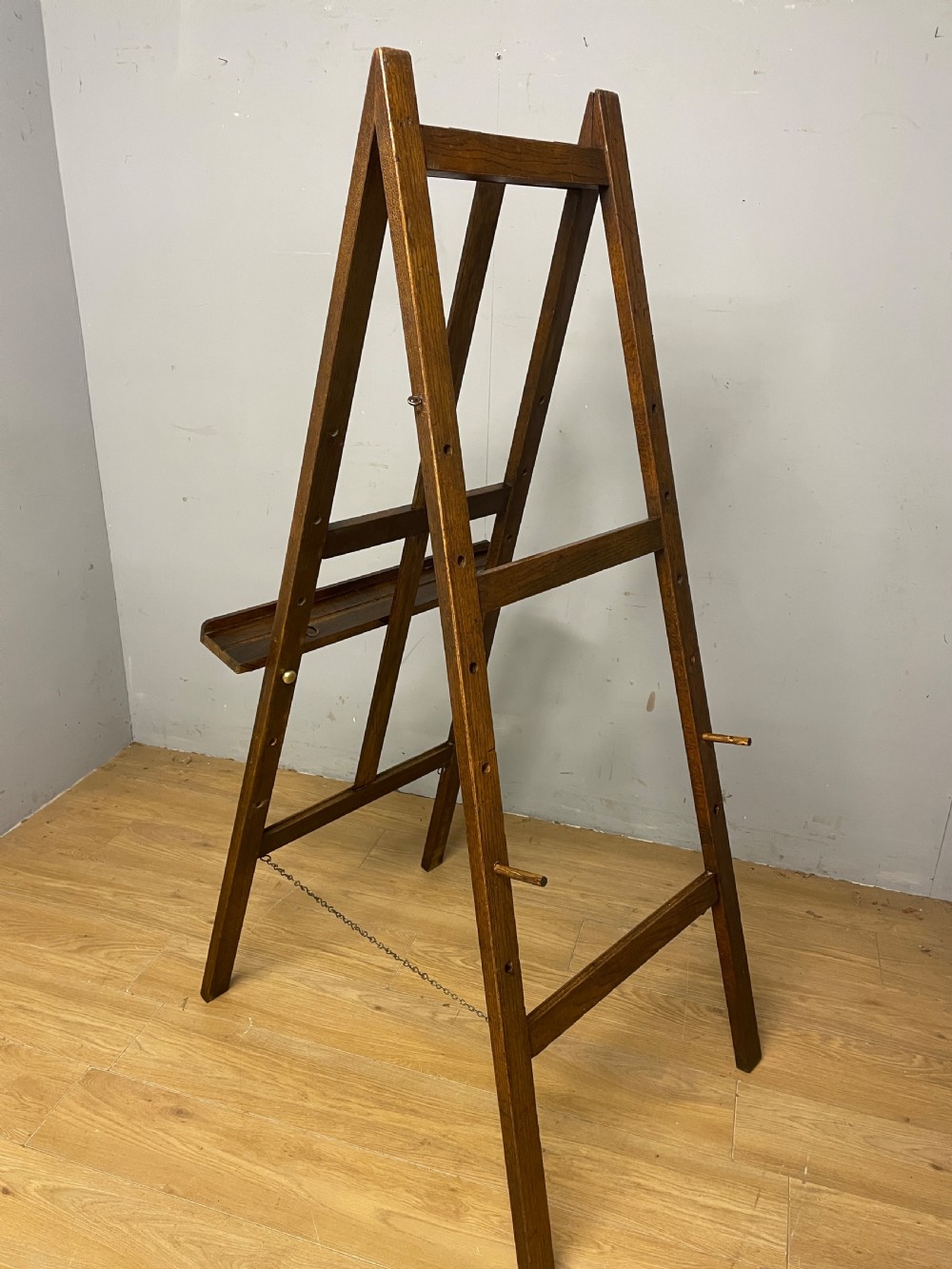 Arts and Crafts  oak adjustable artists easel circa 1900 View VII
