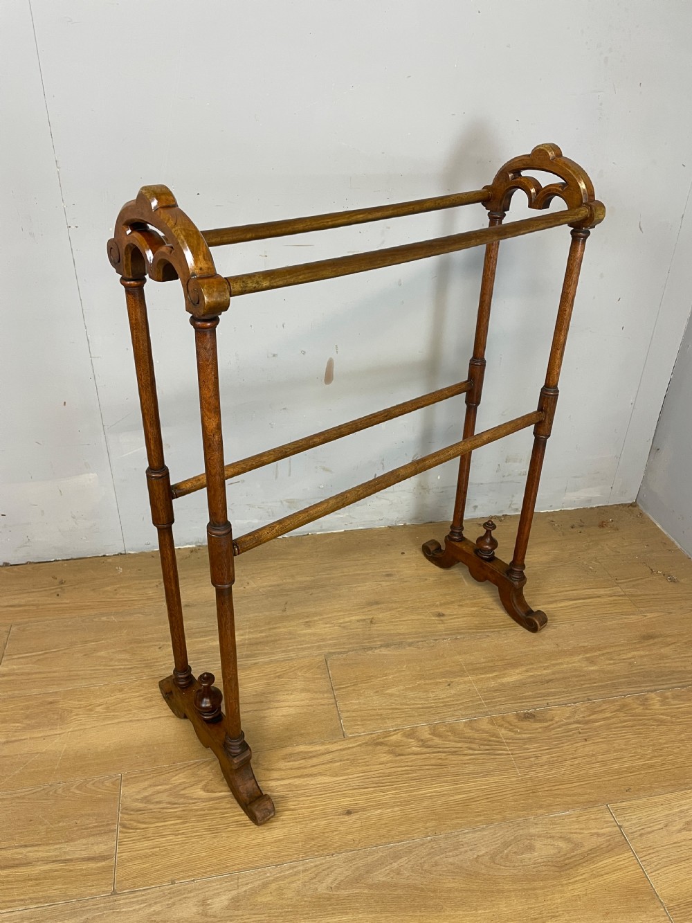 Victorian solid mahogany towel rail circa 1880
