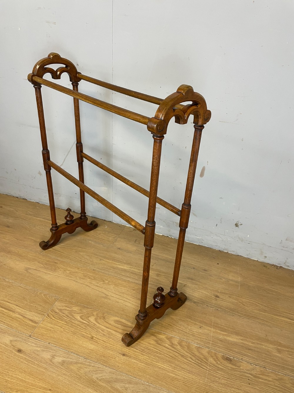 Victorian solid mahogany towel rail circa 1880 View II