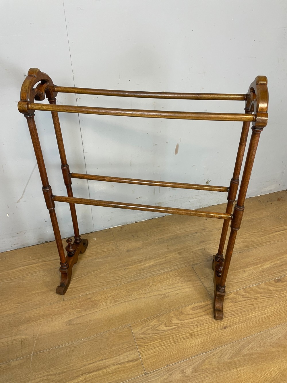 Victorian solid mahogany towel rail circa 1880 View III