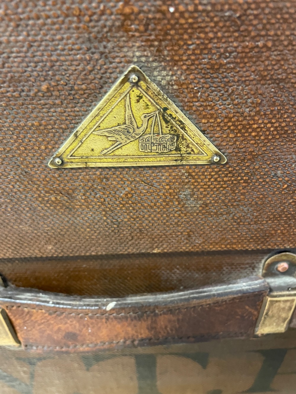 Early C20th wooden bound steamer trunk  View VII