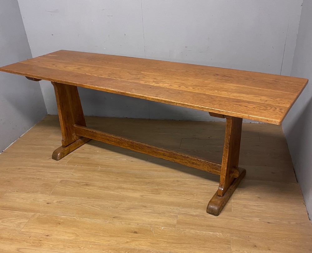Arts and Crafts golden oak refectory table 