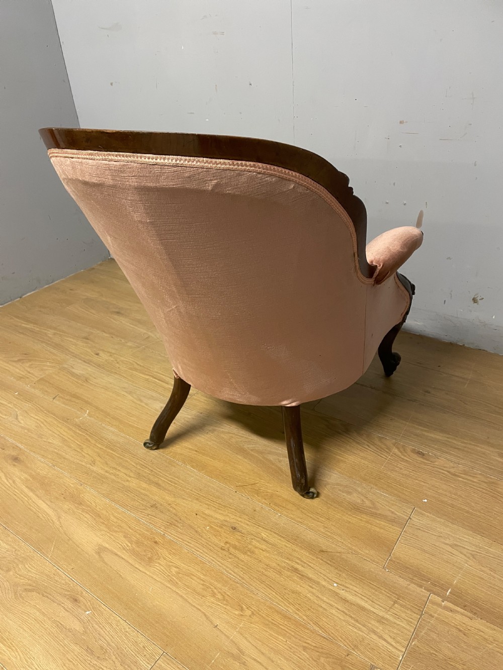 C19TH deep buttoned carved mahogany armchair   View VII