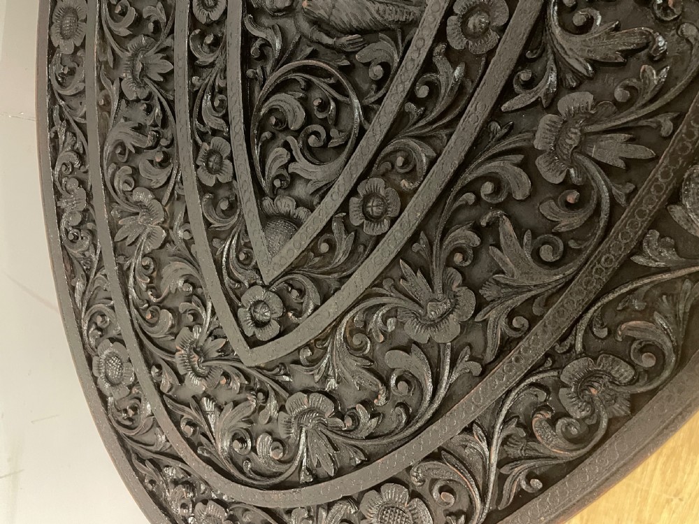 C19TH carved Indian oval table with stylised elephant legs  View VII