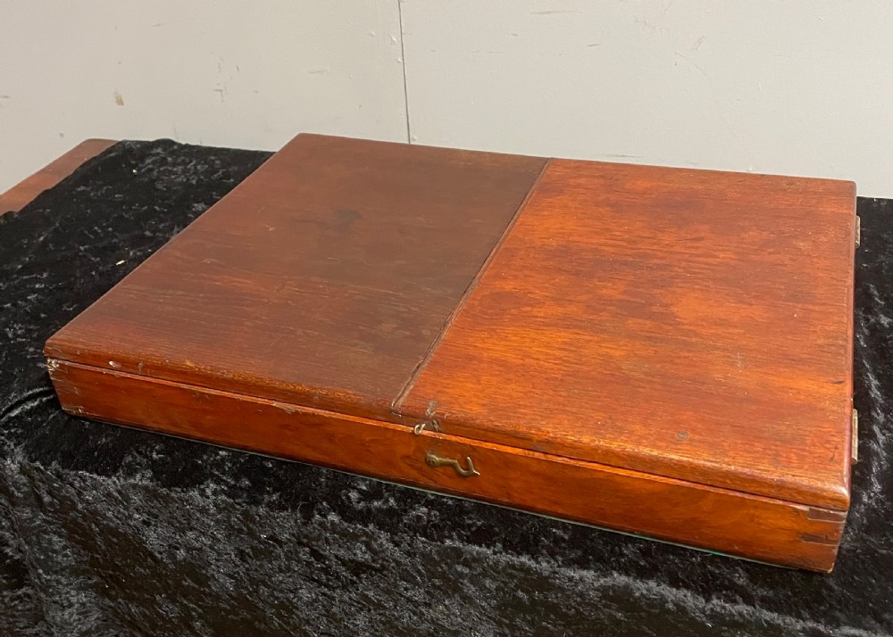 Antique mahogany campaign mirror circa 1890 View V