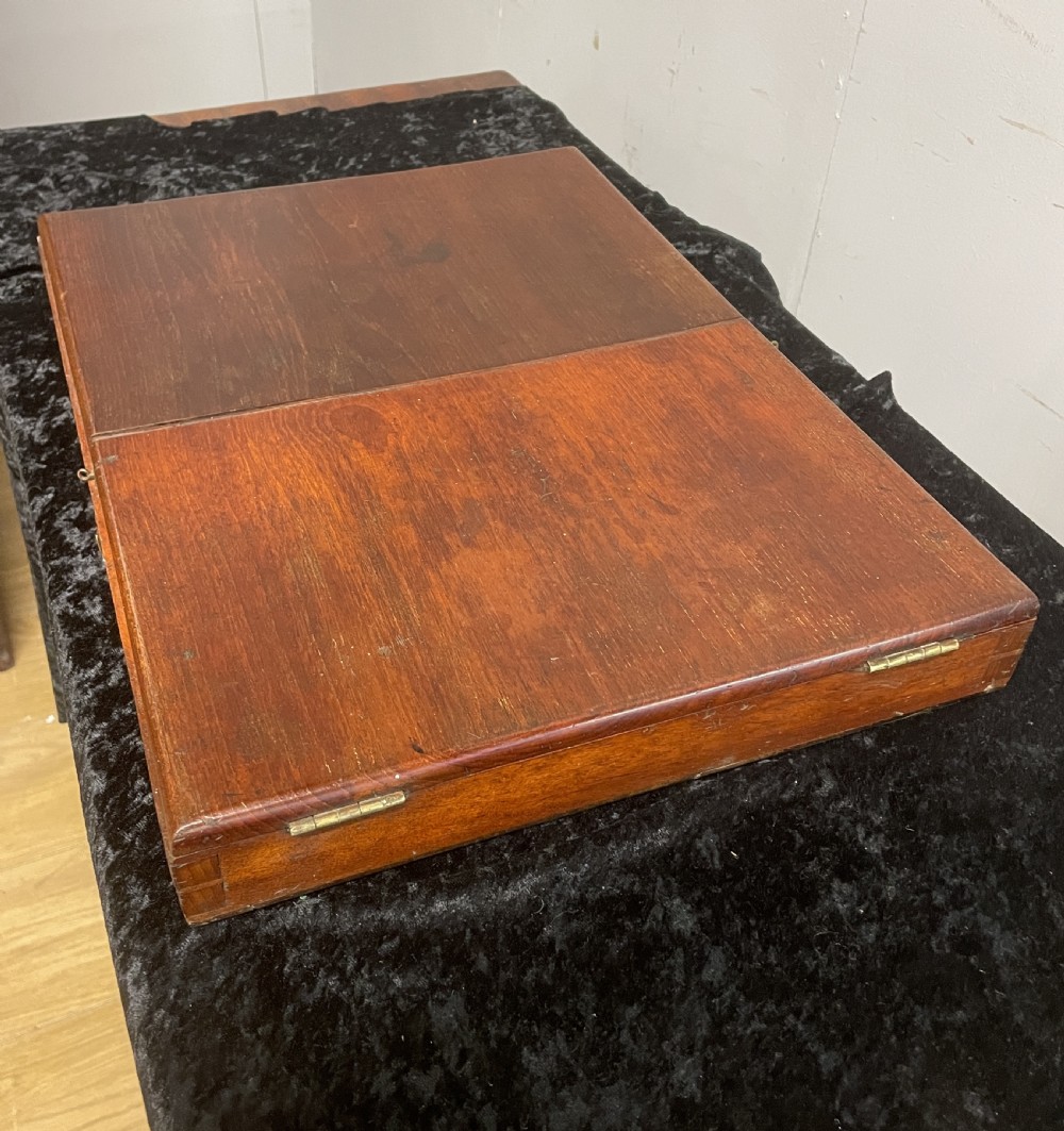 Antique mahogany campaign mirror circa 1890 View VI