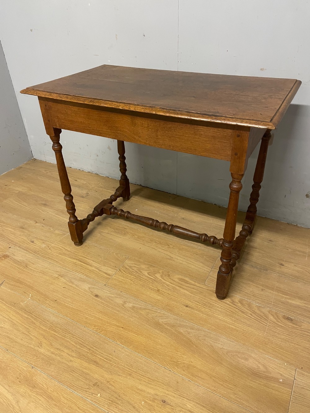 C19TH solid oak side table ex York Minster 