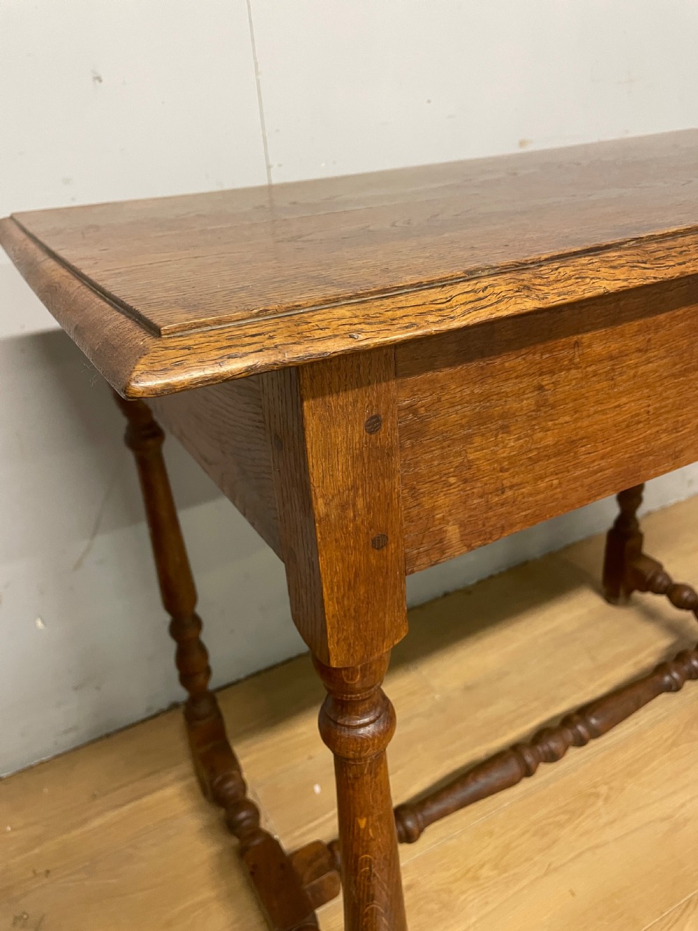 C19TH solid oak side table ex York Minster  View II