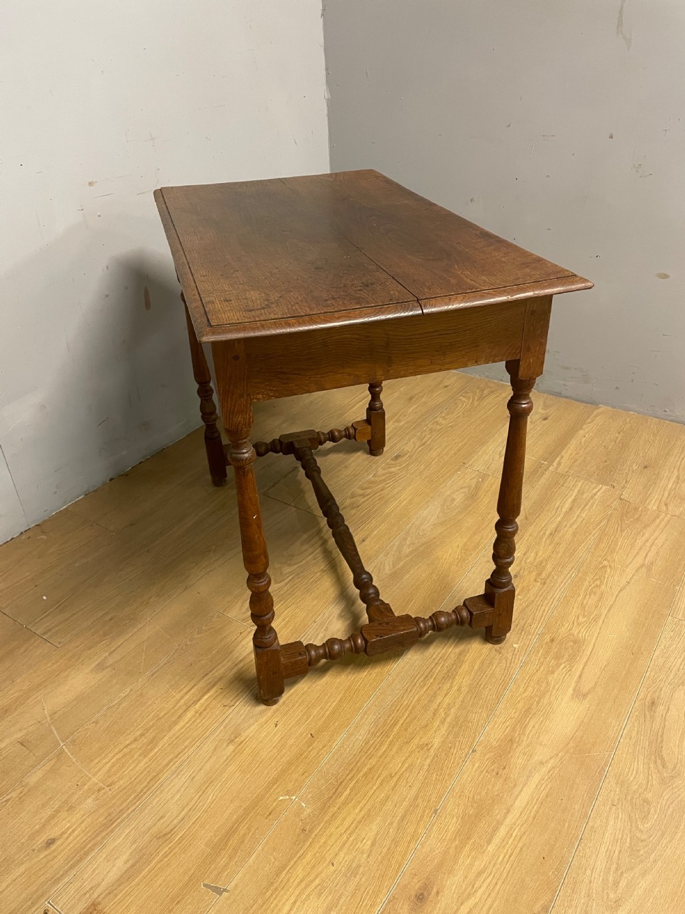 C19TH solid oak side table ex York Minster  View V