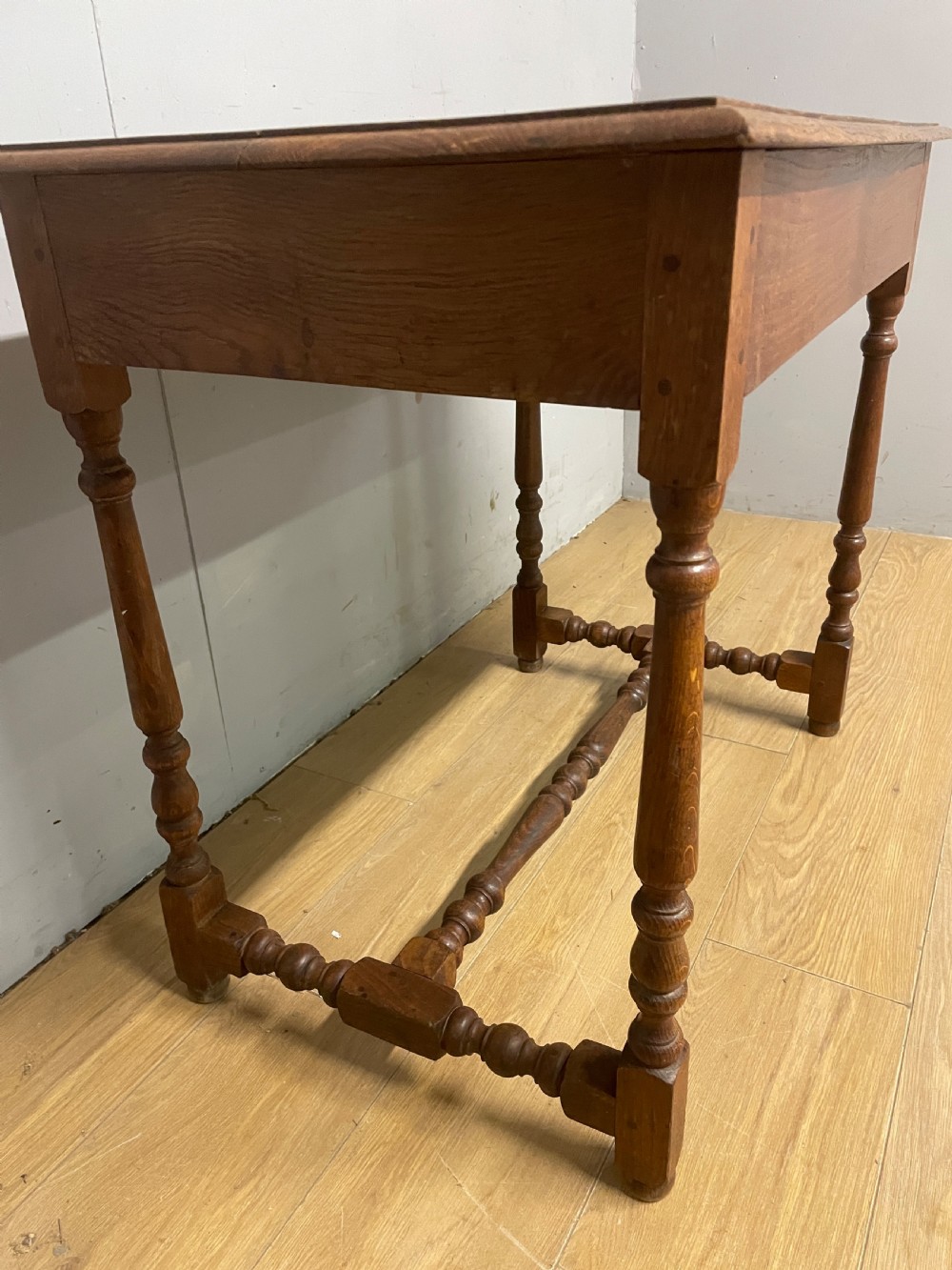 C19TH solid oak side table ex York Minster  View VI