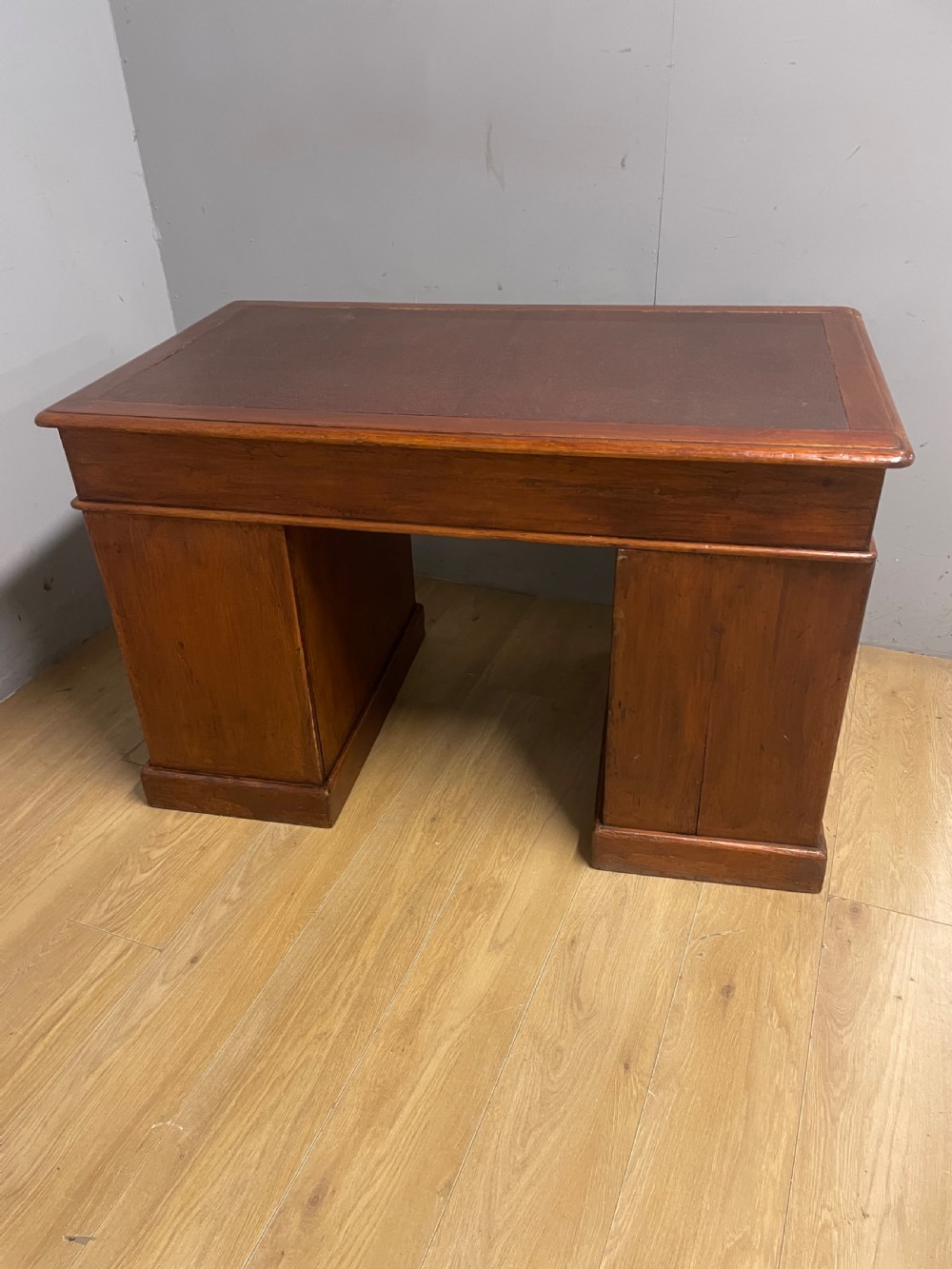 C19th pine three part pedestal desk ex York Minster View XI