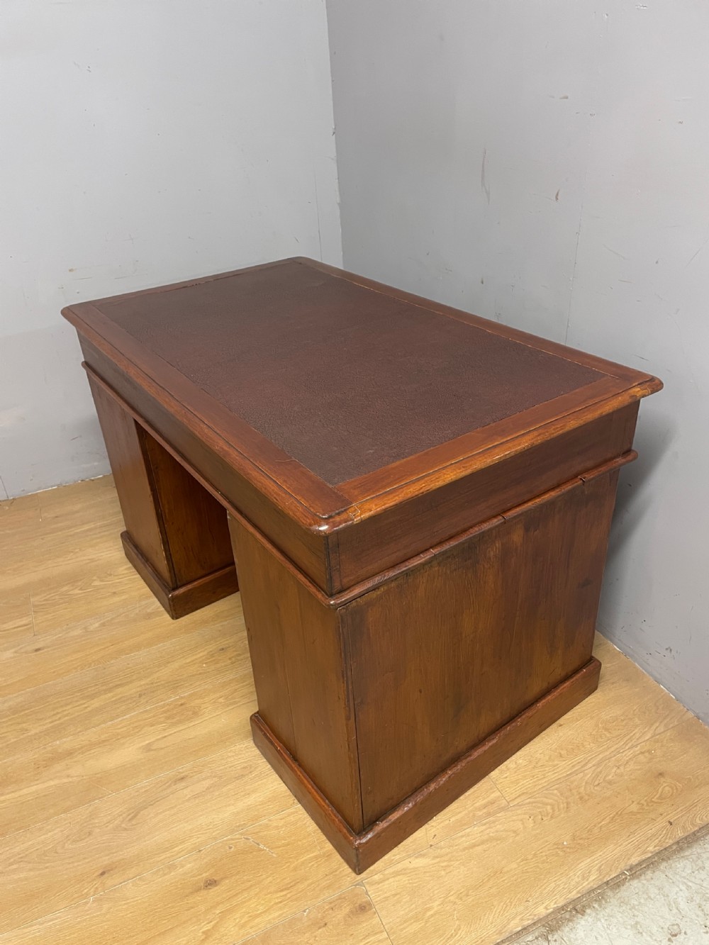 C19th pine three part pedestal desk ex York Minster View XII