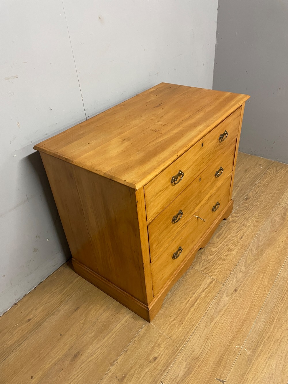 C19TH satinwood three height chest of drawers  View II