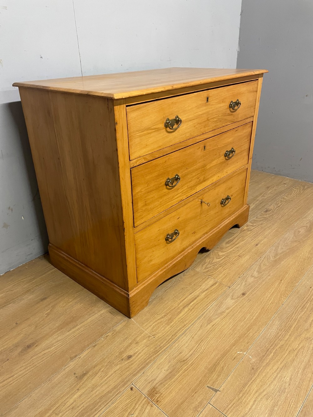 C19TH satinwood three height chest of drawers  View III