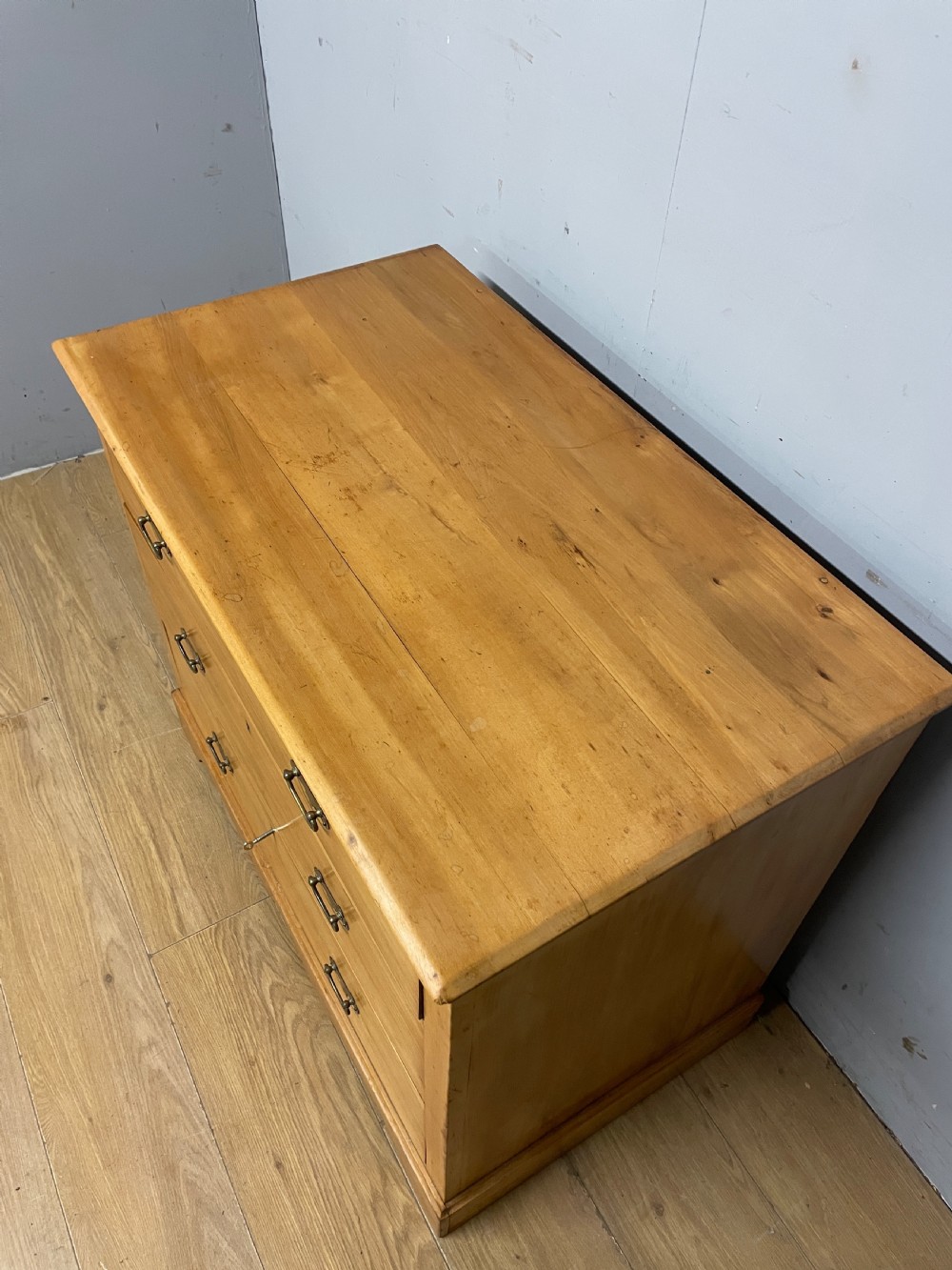C19TH satinwood three height chest of drawers  View V