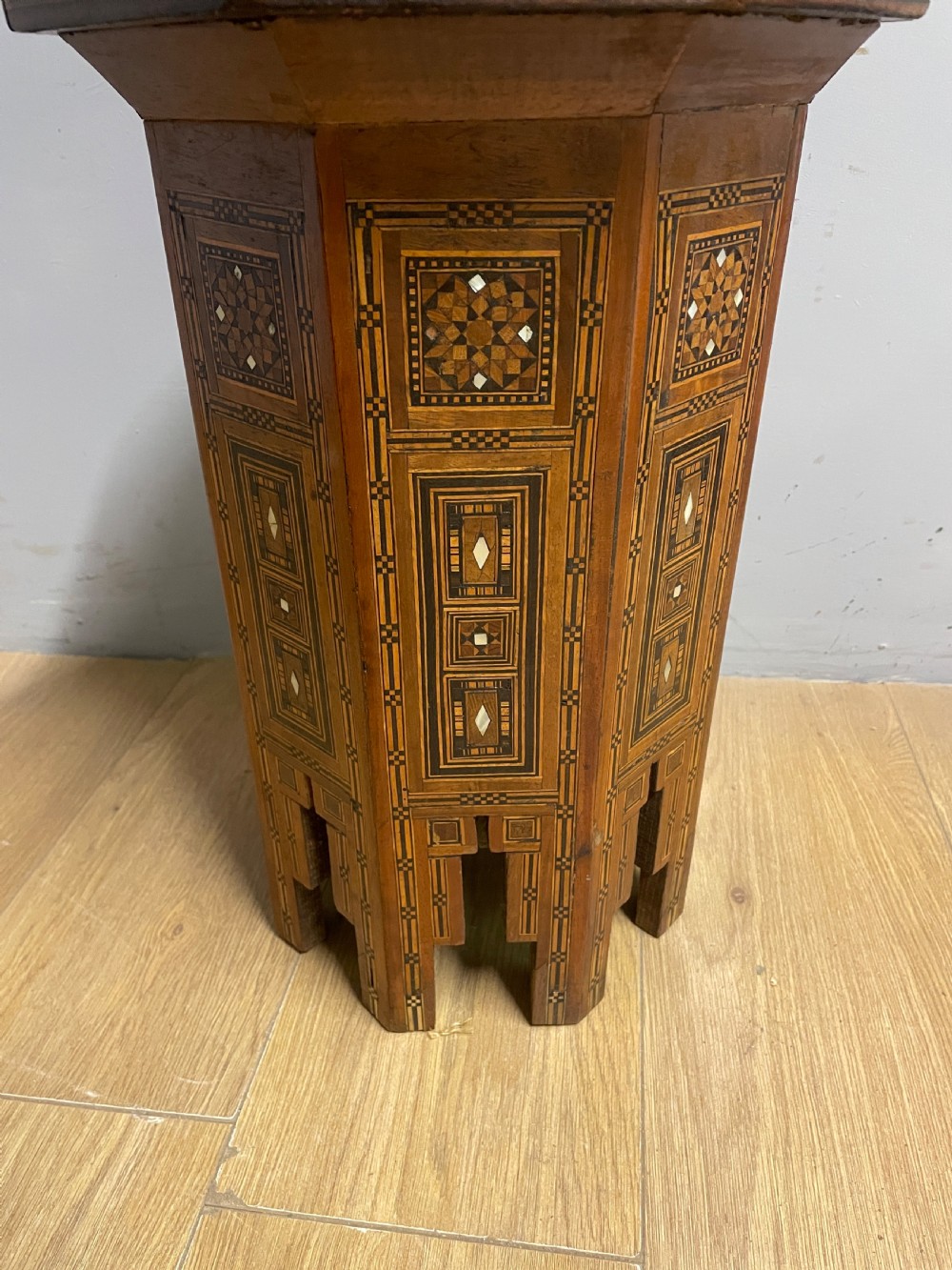 C19TH octagonal intricately  inlaid Moorish table  View IV