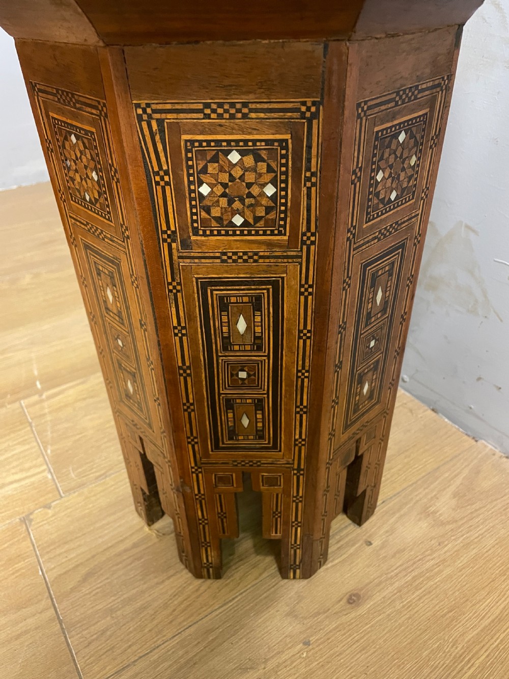 C19TH octagonal intricately  inlaid Moorish table  View VI