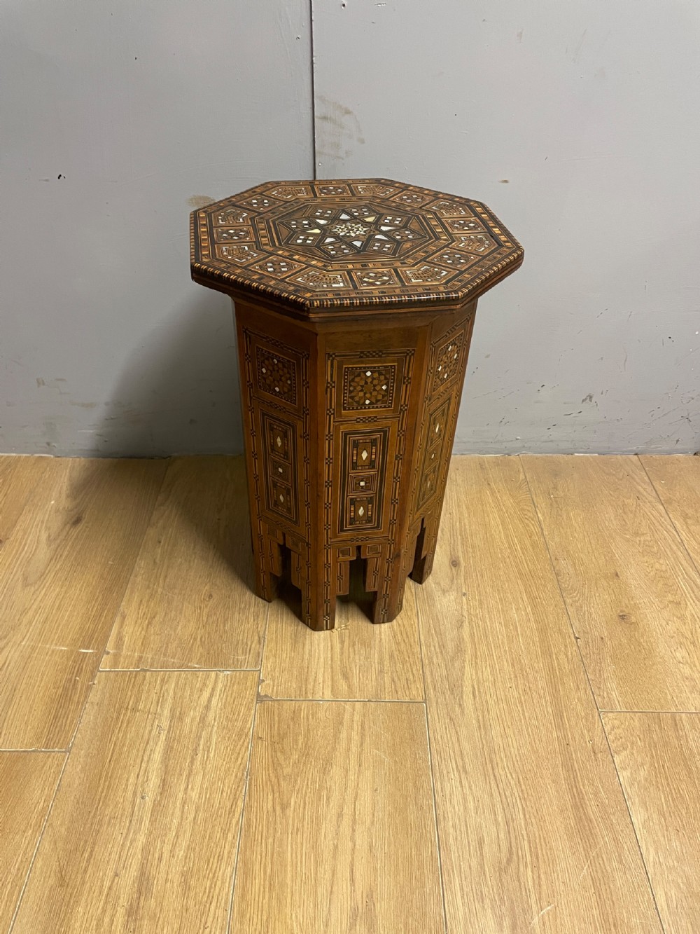 C19TH octagonal intricately  inlaid Moorish table  View VII