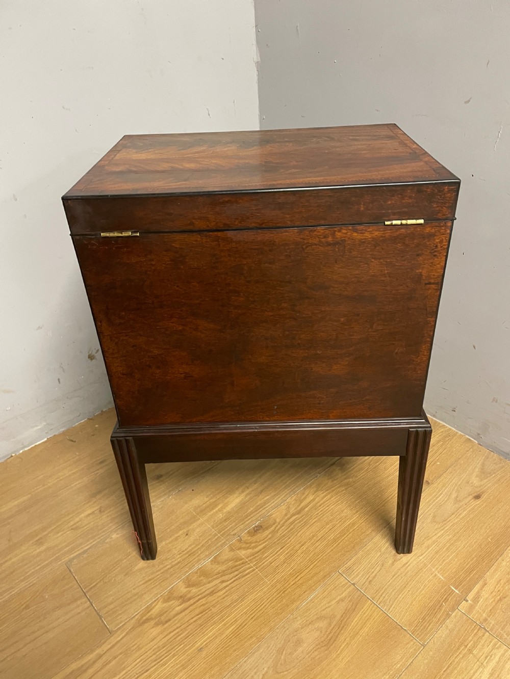 Georgian flame mahogany converted cellarette on stand circa 1800 View X