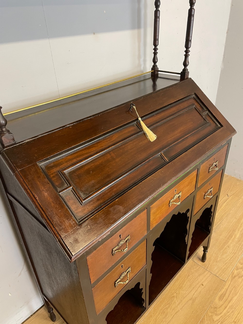 Arts and Crafts bureau for Liberty and Co London  circa 1900 designed by LF Wyburd View VI
