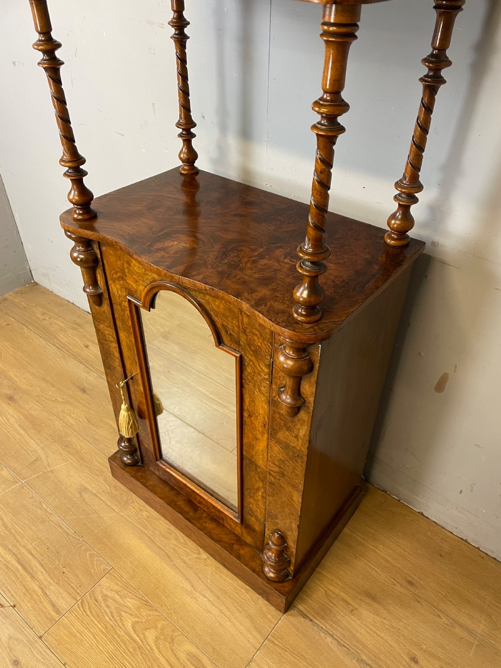 C19TH burr walnut two tier cabinet  View V
