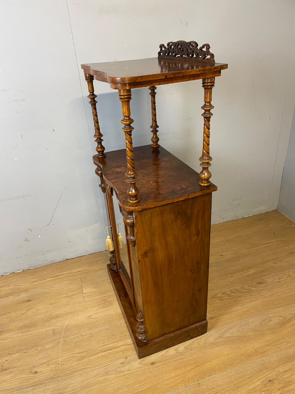 C19TH burr walnut two tier cabinet  View IX