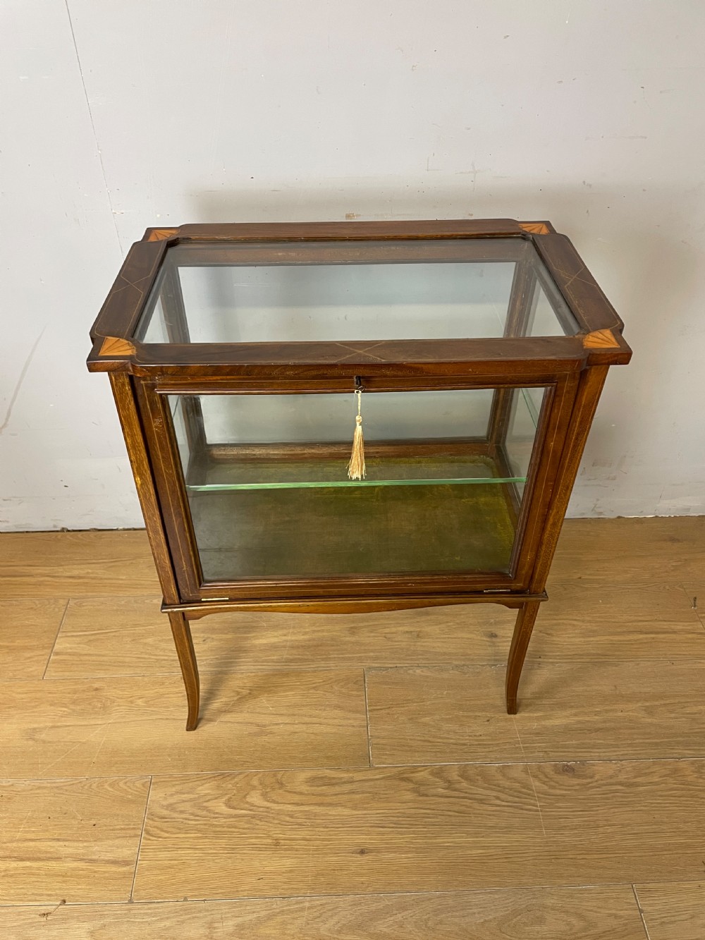 Edwardian inlaid mahogany bijouterie -display cabinet  View IV