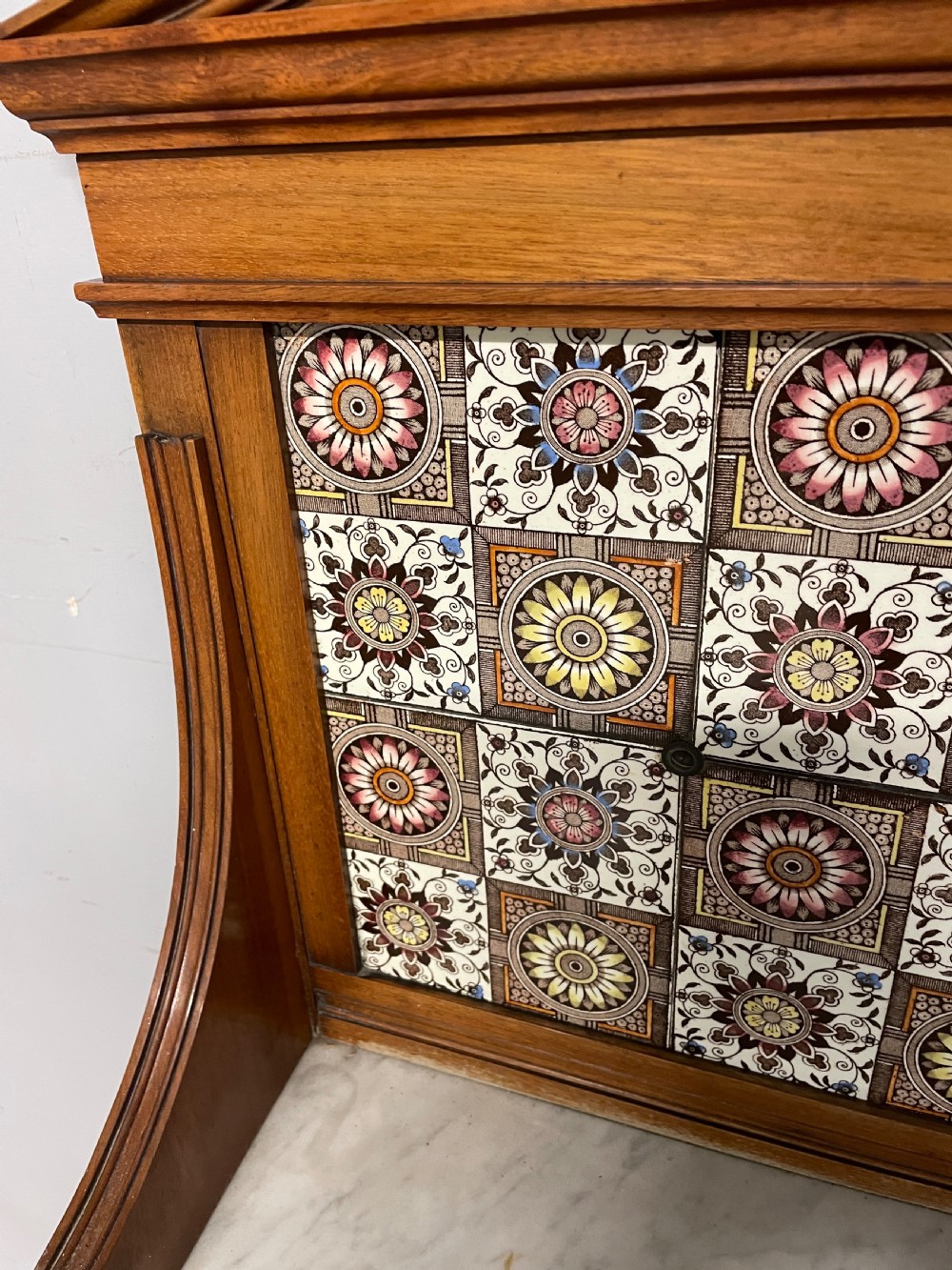 Victorian satin walnut marble topped washstand circa 1880 View III