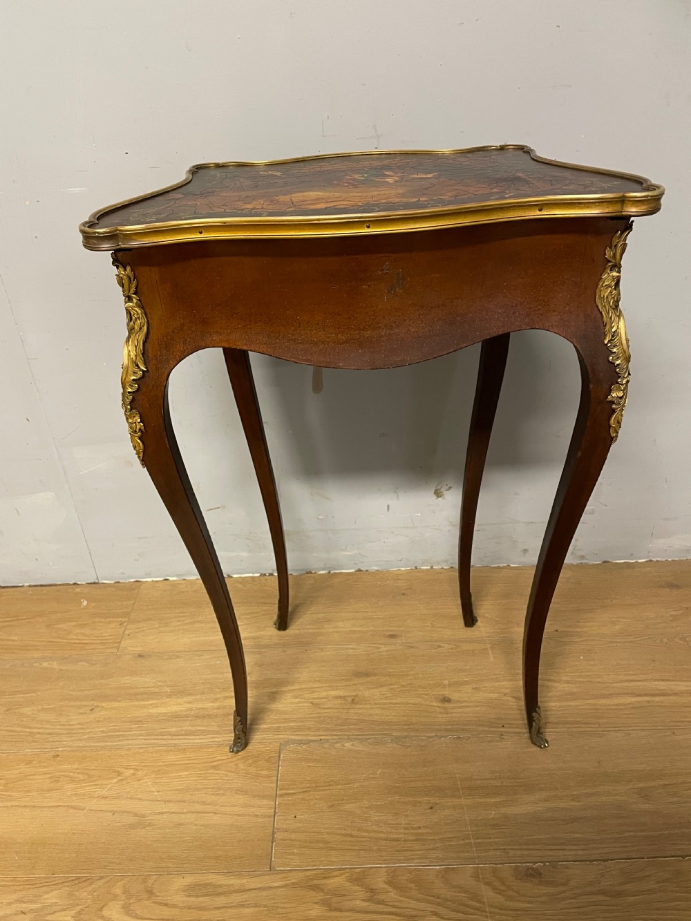 Edwardian Vernis Martin French side table with gilt mounts  View XII