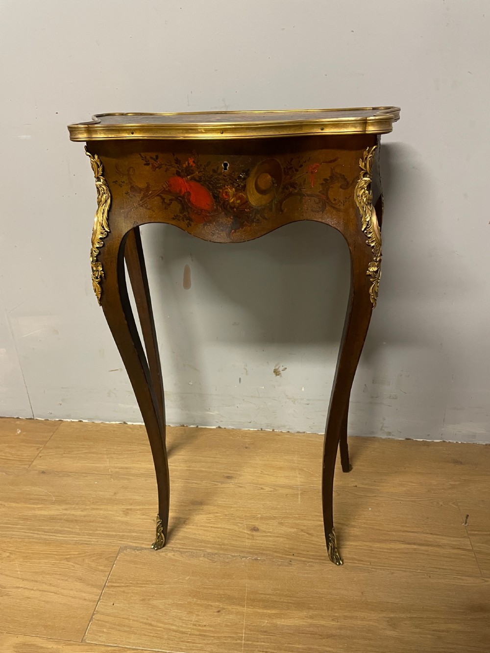 Edwardian Vernis Martin French side table with gilt mounts  View XIV