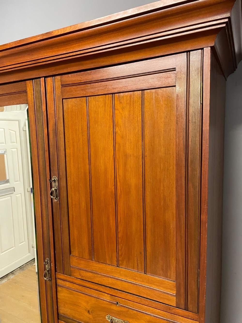 Late C19TH walnut compactum wardrobe in great original condition  View IV