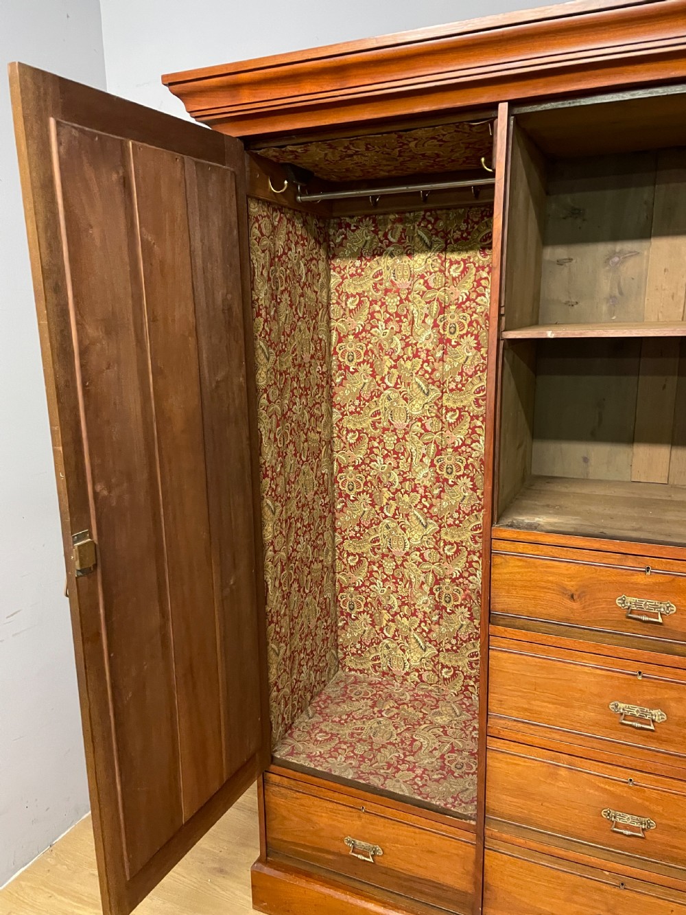 Late C19TH walnut compactum wardrobe in great original condition  View VII