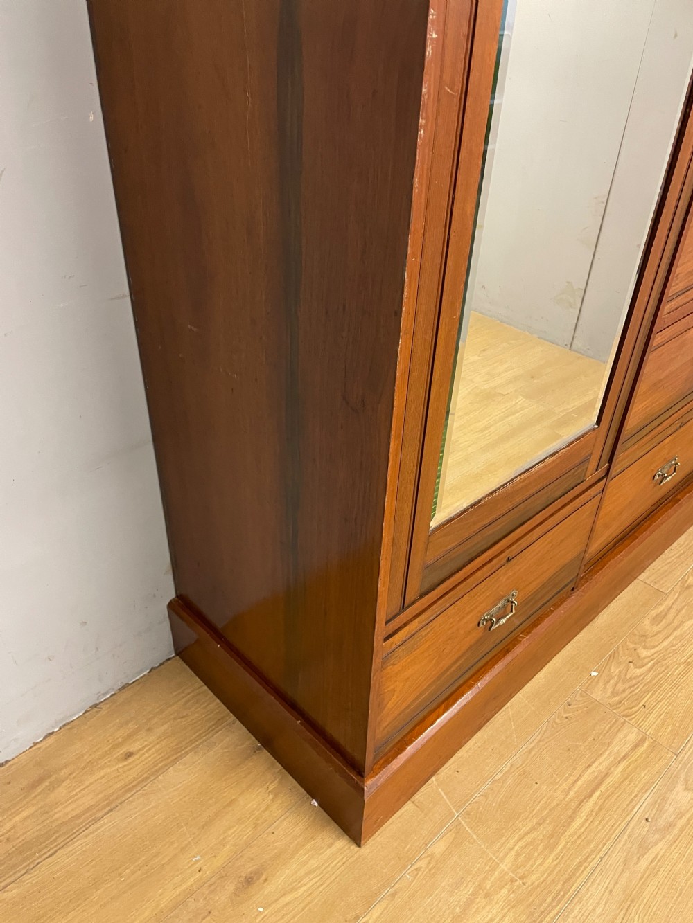 Late C19TH walnut compactum wardrobe in great original condition  View XII