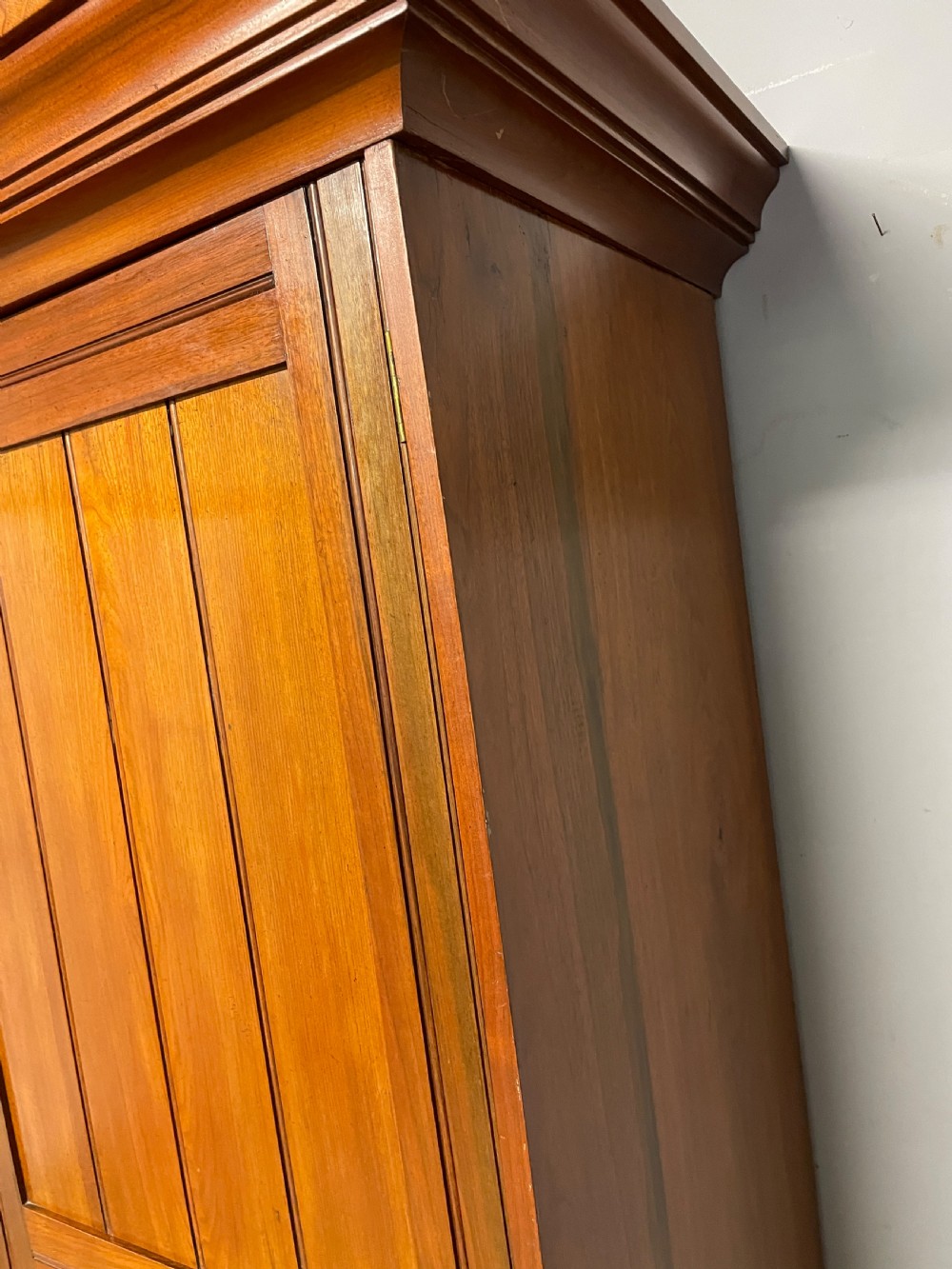 Late C19TH walnut compactum wardrobe in great original condition  View XIII
