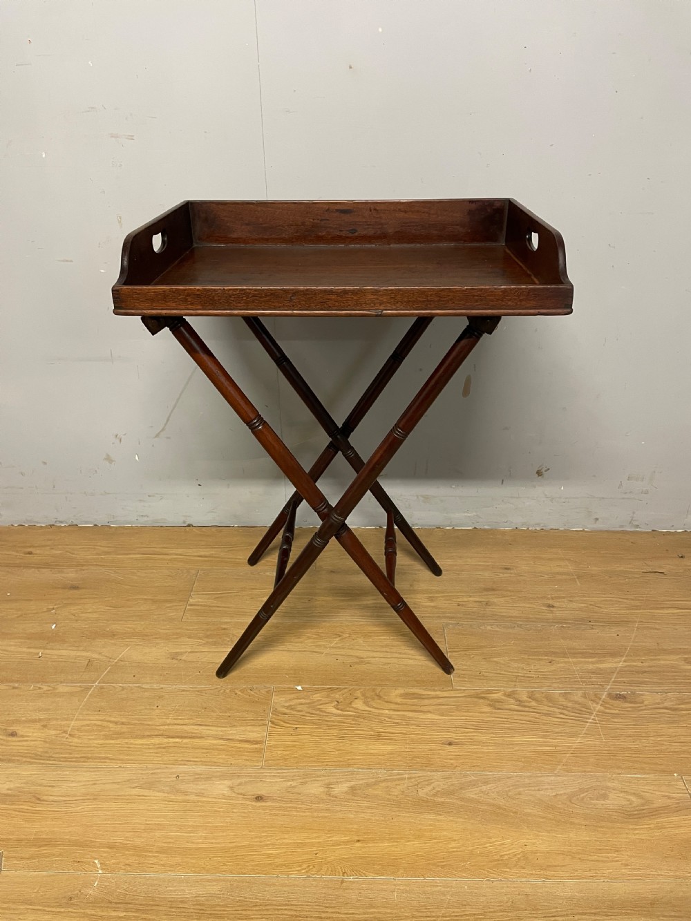 C19TH mahogany butlers tray on original stand  View III