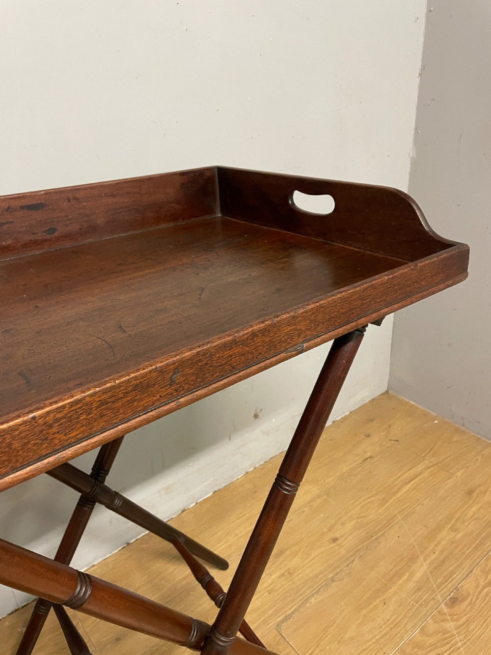 C19TH mahogany butlers tray on original stand  View VI