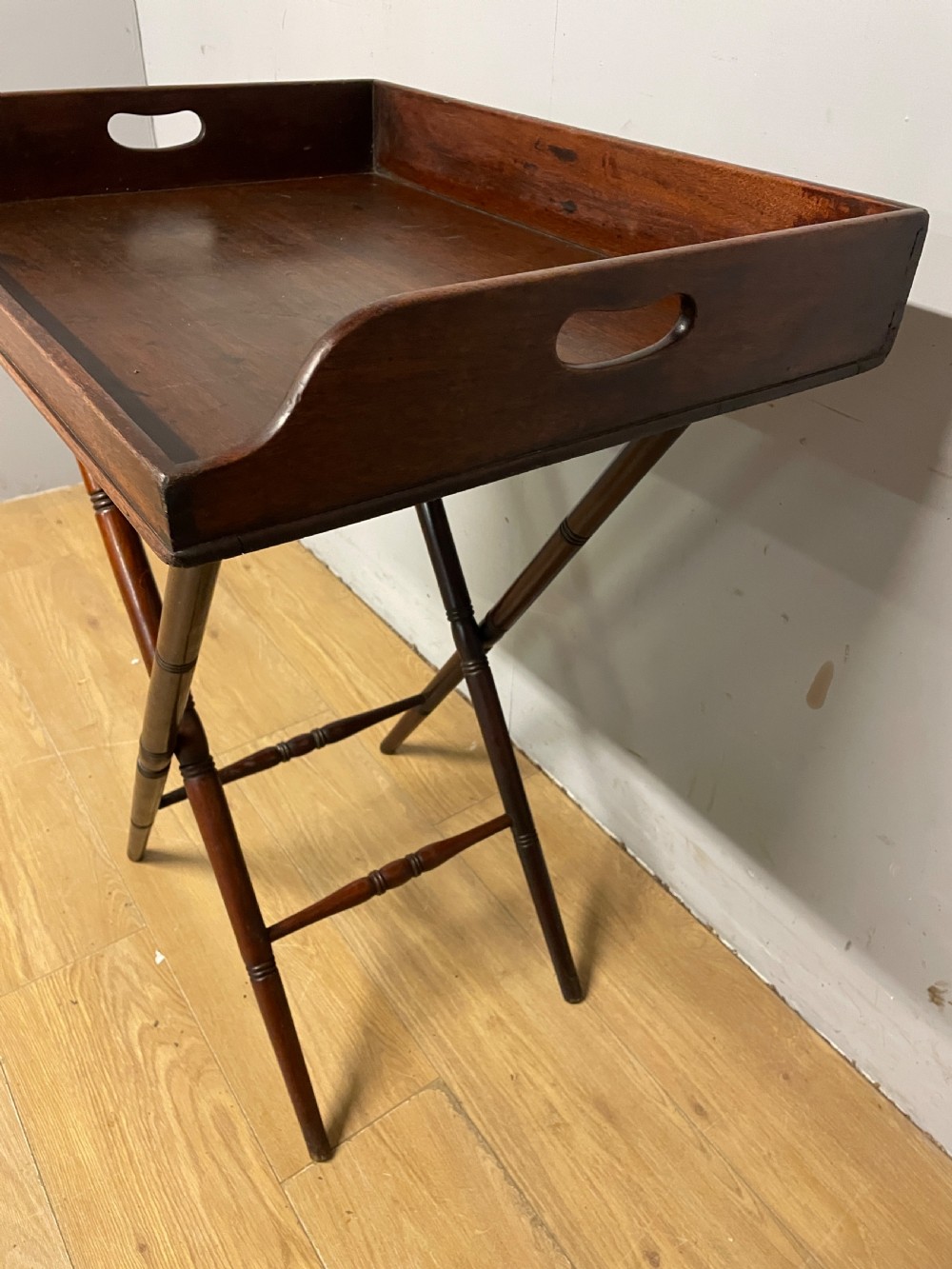 C19TH mahogany butlers tray on original stand  View IX