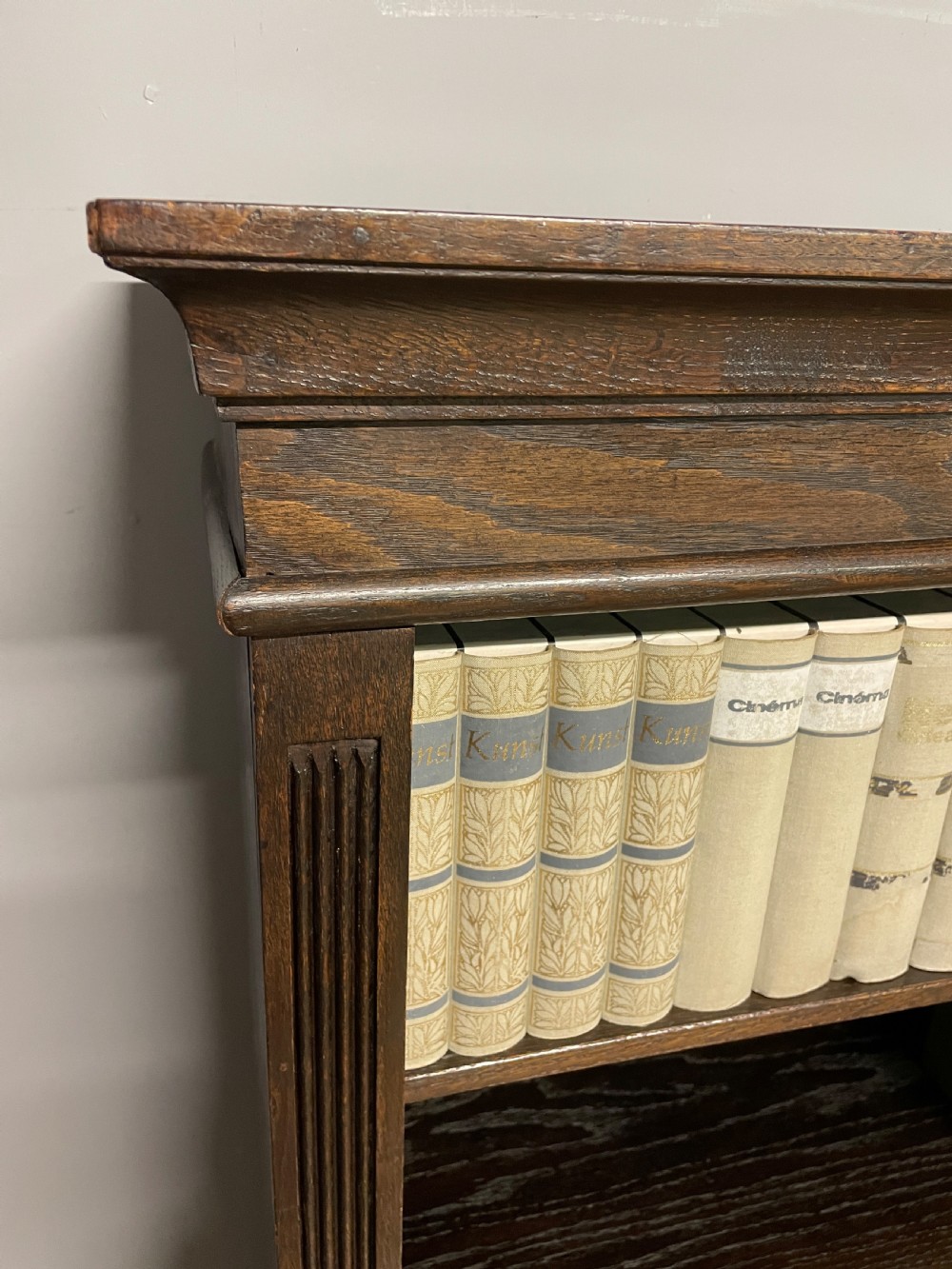 Pair of Edwardian oak freestanding bookcases circa1910 View III