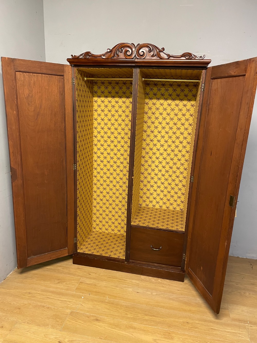 C19TH flame mahogany double wardrobe Superb colour and patina  View VII