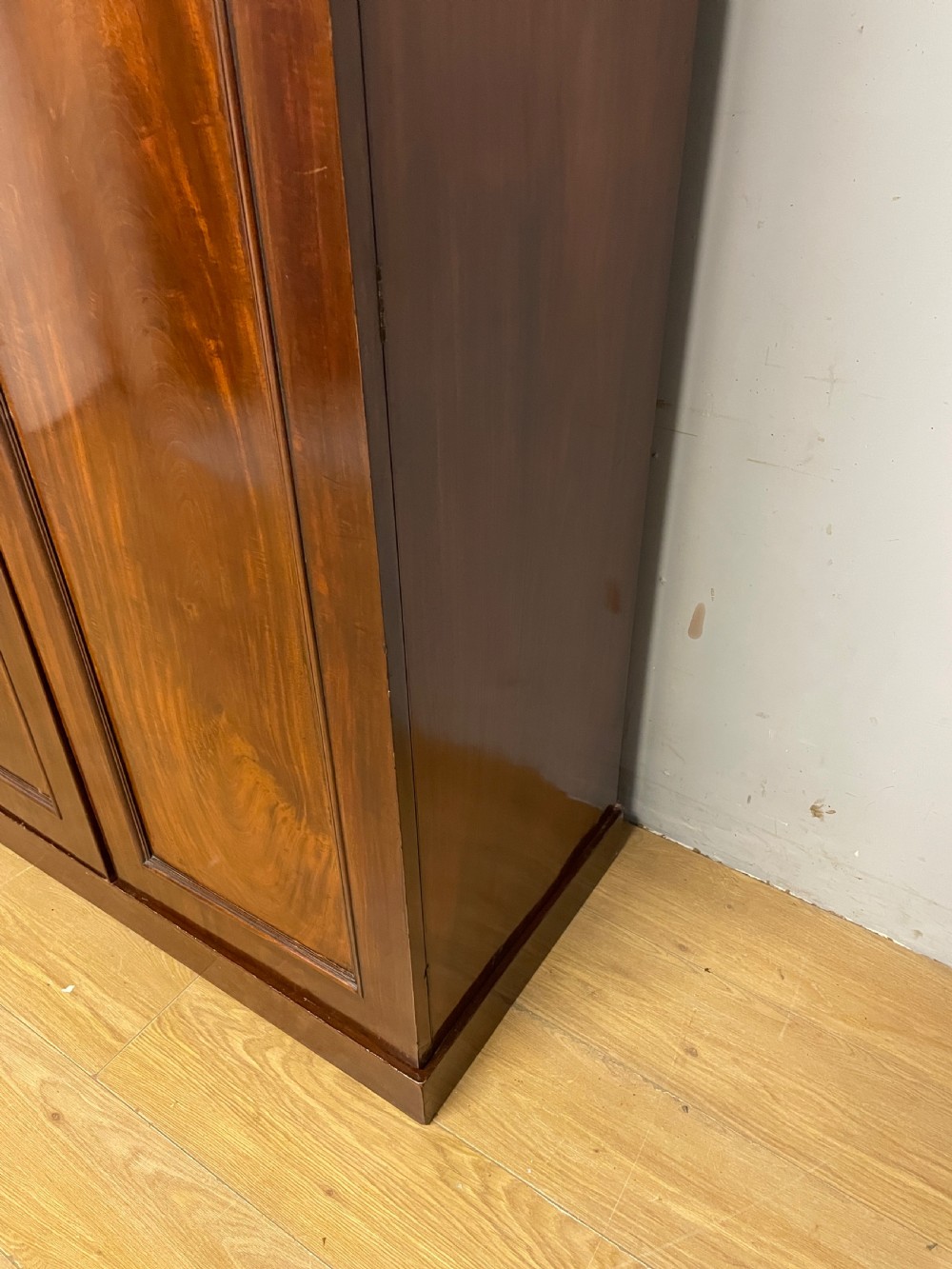C19TH flame mahogany double wardrobe Superb colour and patina  View XII
