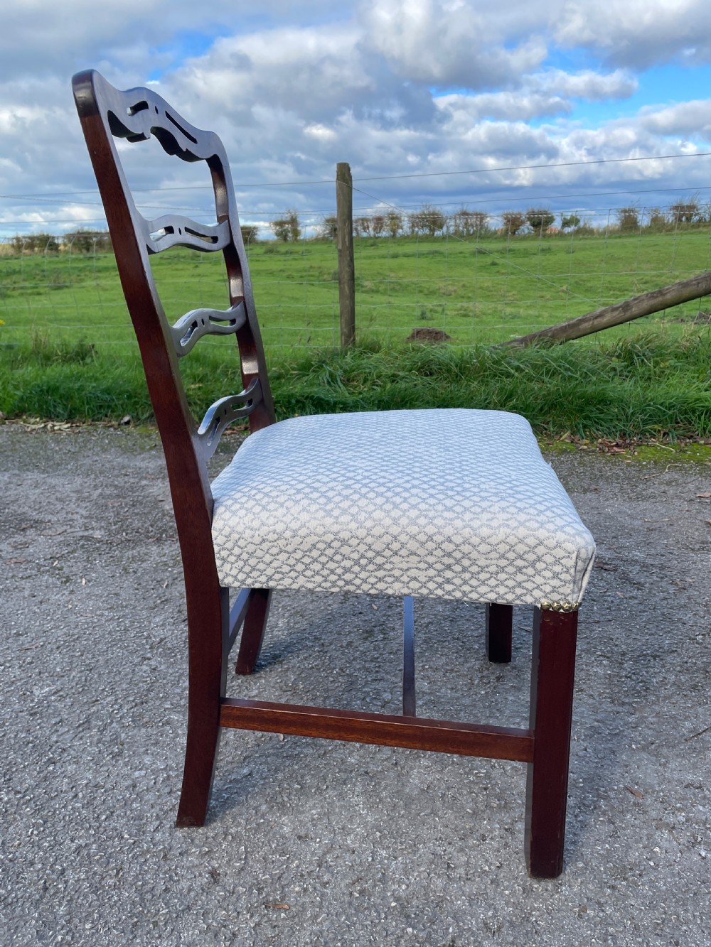 Great quality set of 10 Hepplewhite style mahogany dining chairs circa 1920 View VIII