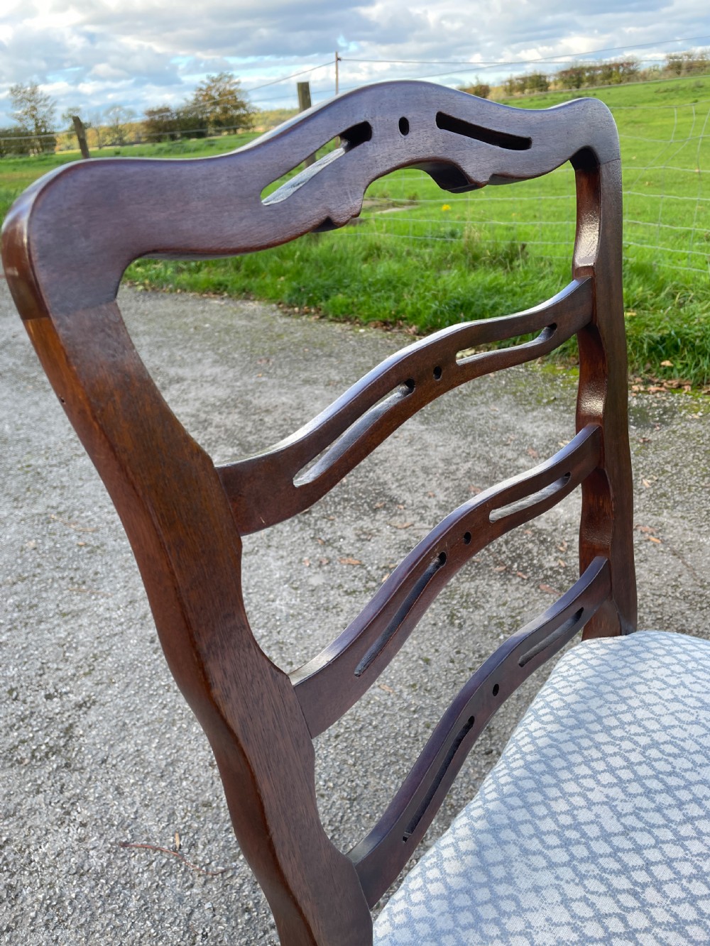 Great quality set of 10 Hepplewhite style mahogany dining chairs circa 1920 View X