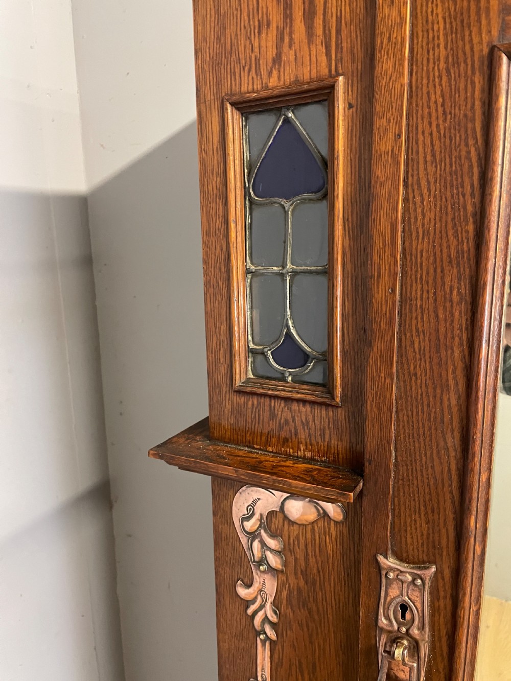 London made Arts and Crafts oak hall robe in the style of Liberty  View VI