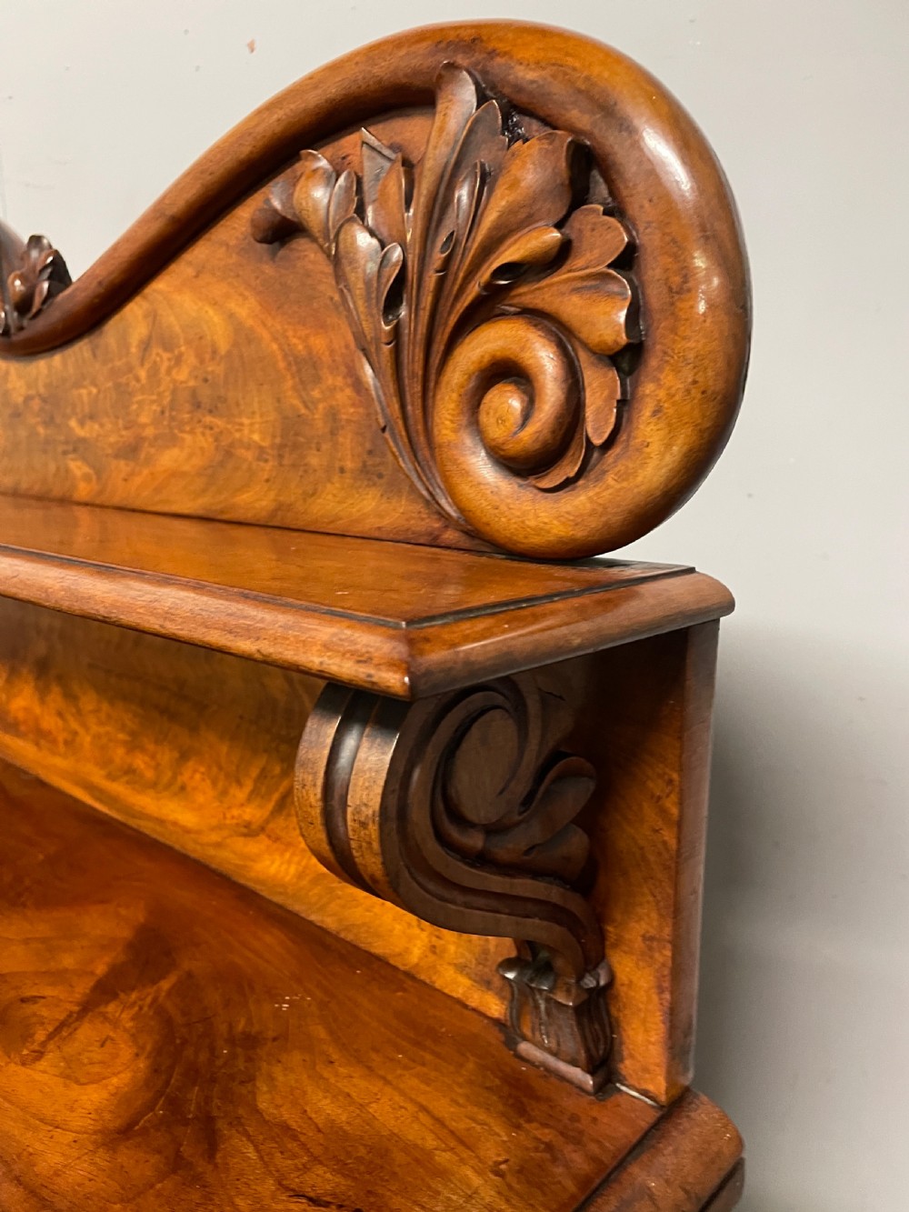 Superb quality C19TH flame mahogany three door sideboard  View XII