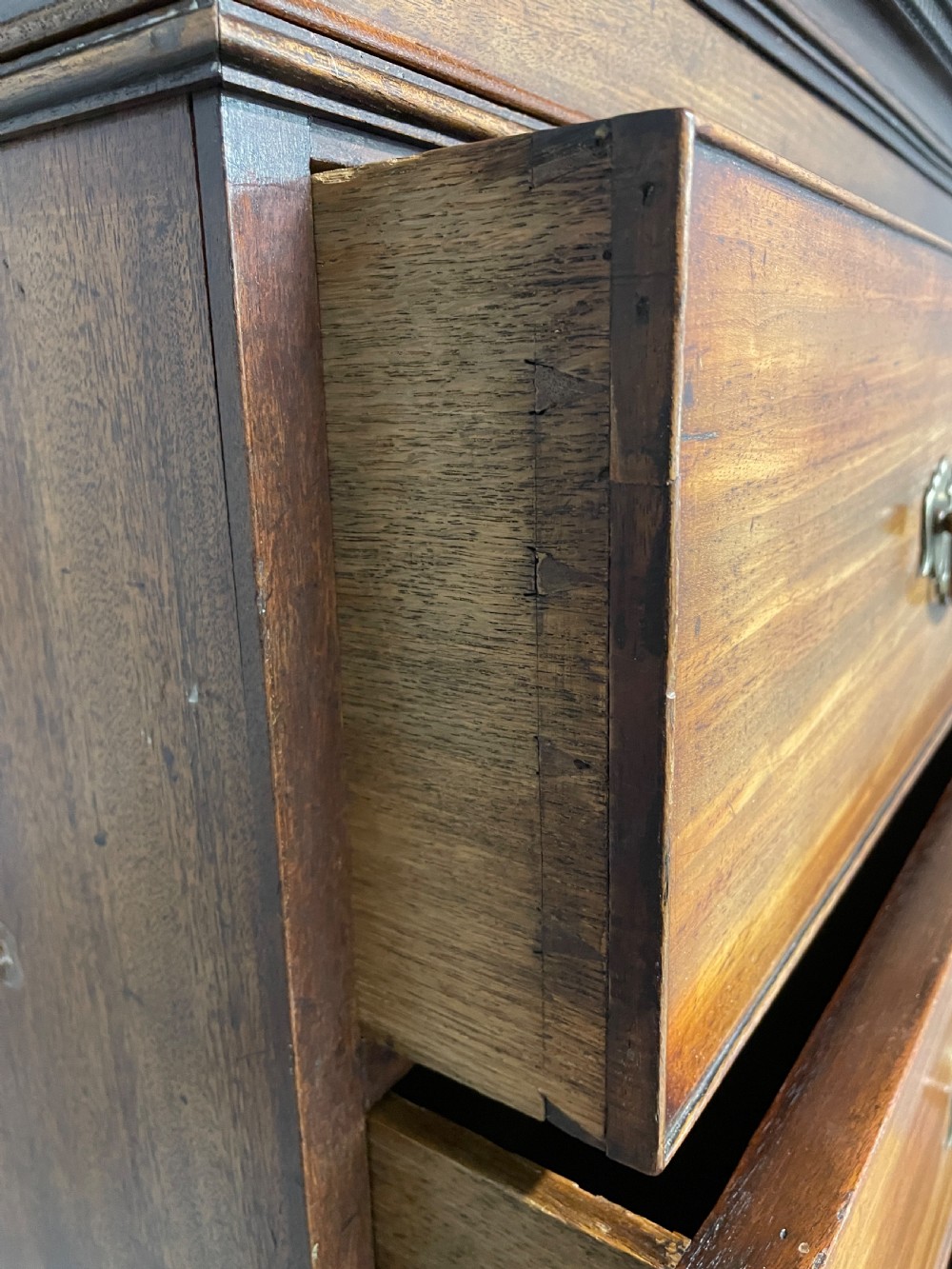 Georgian flame mahogany chest on chest circa 1790 View IX