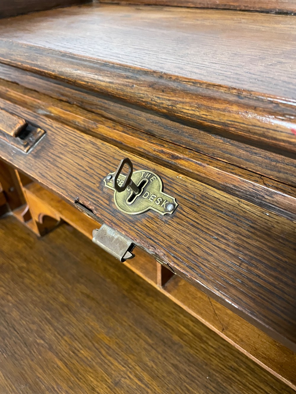 Edwardian oak Lebus roll top desk  View III