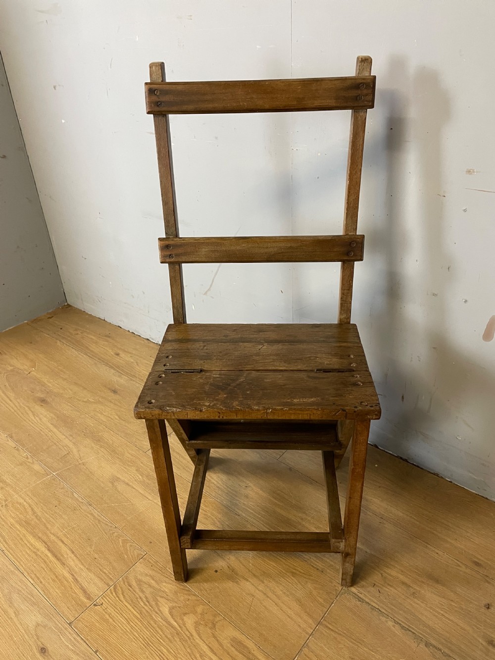 French rustic metamorphic chair circa 1920  View IV