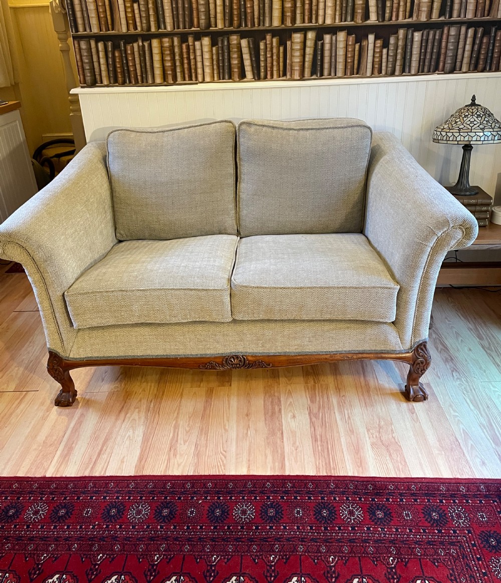 Two seater Chippendale style country house sofa circa 1930 View II