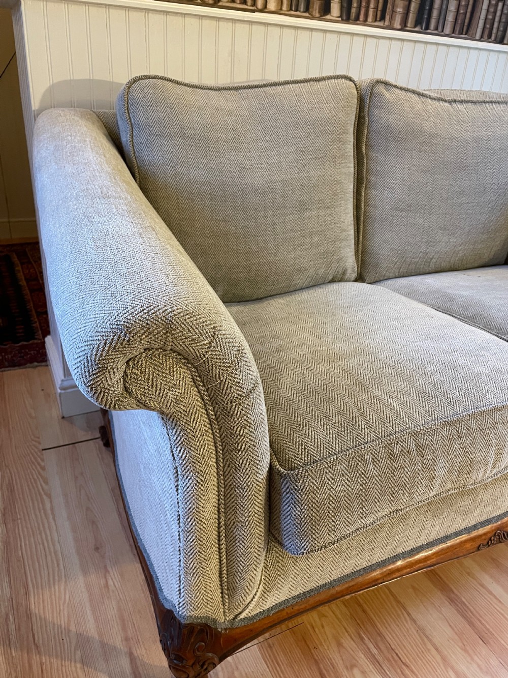 Two seater Chippendale style country house sofa circa 1930 View IV
